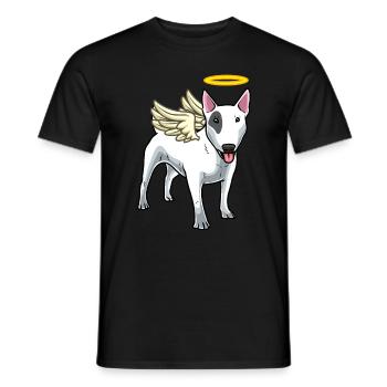 Bullterrier miniature Avec ailes angéliques - T-shirt homme - noir - Devant - AI Model Male 178 light (178cm)