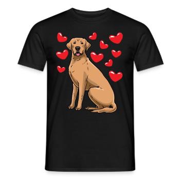 Broholm dog with hearts - Men's T-Shirt - black - Front - AI Model Male 178 light (178cm)