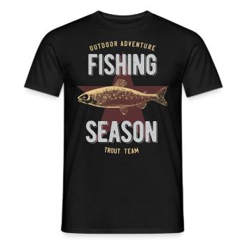 Trout fishing - Men's T-Shirt - black - Front - AI Model Male 178 light (178cm)