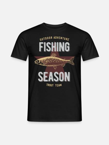Forellen angeln - Männer T-Shirt - Schwarz