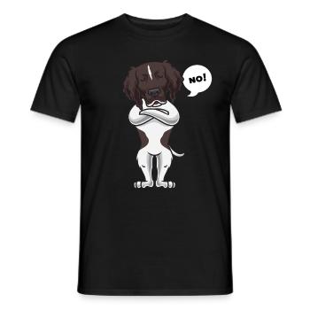 Sturer Kleiner Münsterländer Hund - Männer T-Shirt - Schwarz - Vorne - AI Model Male 178 light (178cm)
