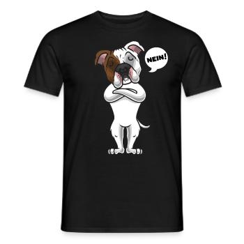 Sture American Bulldog Bulldogge Hund lustig - Männer T-Shirt - Schwarz - Vorne - AI Model Male 178 light (178cm)