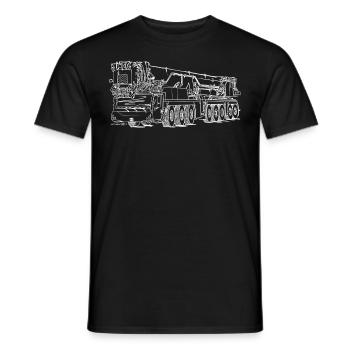 Mobile crane car crane LTM 1650-8. 1 White - Men's T-Shirt - black - Front - AI Model Male 178 light (178cm)