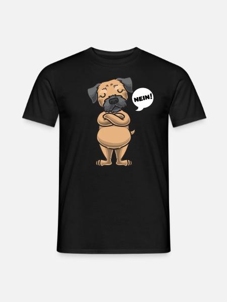 Sturer Border Terrier Hund lustig Borderterrier - Männer T-Shirt - Schwarz