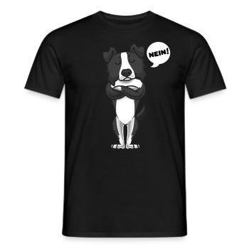 Sturer Border Collie Hund lustig Bordercollie - Männer T-Shirt - Schwarz - Vorne - AI Model Male 178 light (178cm)