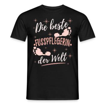 Die Beste Fußpflegerin der Welt - Männer T-Shirt - Schwarz - Vorne - AI Model Male 178 light (178cm)