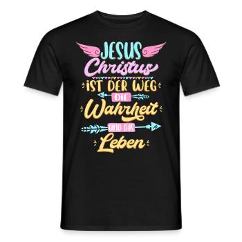 Jesus Christus Geschenk für Christen - Männer T-Shirt - Schwarz - Vorne - AI Model Male 178 light (178cm)