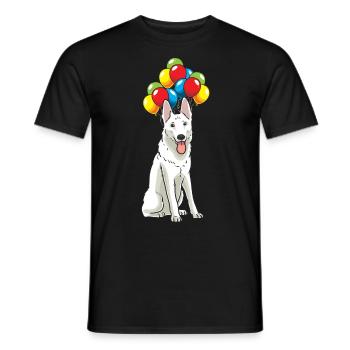 Berger suisse blanc avec ballons - T-shirt homme - noir - Devant - AI Model Male 178 light (178cm)