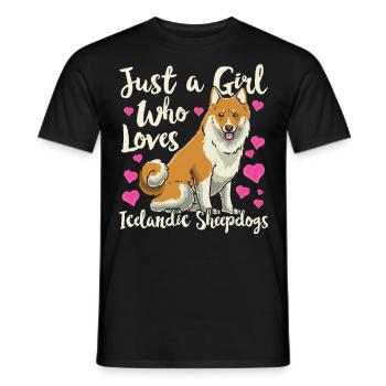 Islandhund Isländischer Spitz Hund - Männer T-Shirt - Schwarz - Vorne - AI Model Male 178 light (178cm)