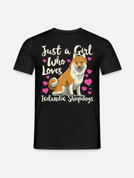 Islandhund Isländischer Spitz Hund - Männer T-Shirt - Schwarz