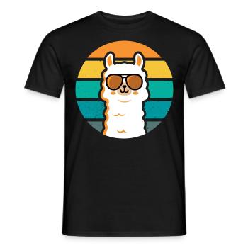 Lama Alpaka Retro Vintage - Männer T-Shirt - Schwarz - Vorne - AI Model Male 178 light (178cm)