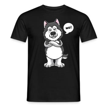 Stupide Alaskan Malamute chien drôle propriétaire de chien - T-shirt homme - noir - Devant - AI Model Male 178 light (178cm)