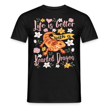 Bartagame Pogona funny saying - Men's T-Shirt - black - Front - AI Model Male 178 light (178cm)