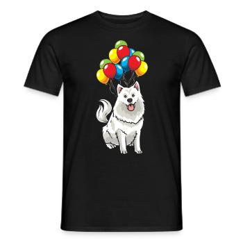 Samojede chien avec des ballons drôle - T-shirt homme - noir - Devant - AI Model Male 178 light (178cm)