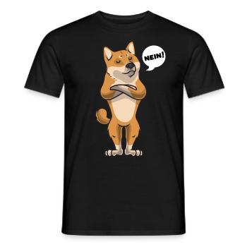 Sturer Shiba Inu dog funny Shiba-ken - Men's T-Shirt - black - Front - AI Model Male 178 light (178cm)