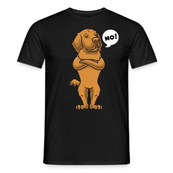 Chien de Hovaser stué - T-shirt homme - noir - Devant - AI Model Male 178 light (178cm)
