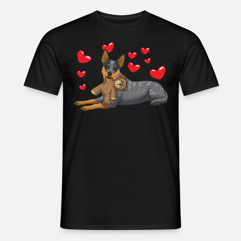 Australien Cattle Dog mit stofftier - Männer T-Shirt - Schwarz