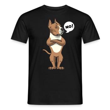 Chien têtu de l'American Staffordshire Terrier - T-shirt homme - noir - Devant - AI Model Male 178 light (178cm)