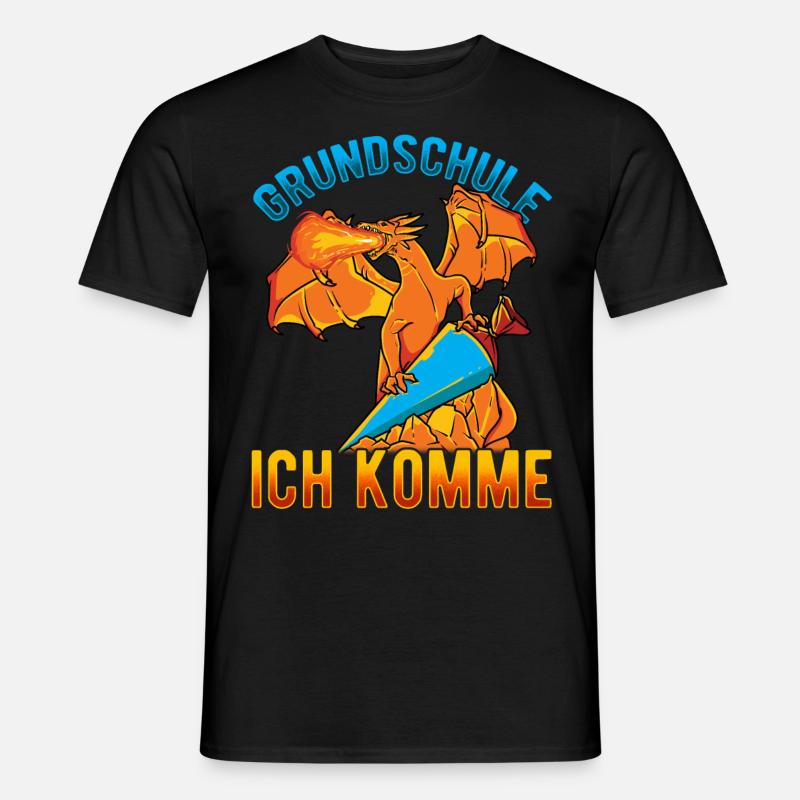 Schulkind Einschulung Drache - Männer T-Shirt - Schwarz