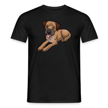 Border Terrier - T-shirt homme - noir - Devant - AI Model Male 178 light (178cm)