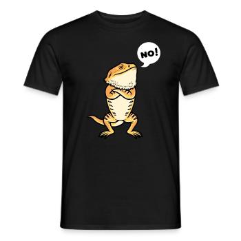 Stubborn Bearded Dragon Pogona Reptiles Lizard - Men's T-Shirt - black - Front - AI Model Male 178 light (178cm)