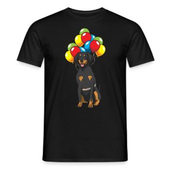 Chien de craquage incendiaire avec ballons - T-shirt homme - noir - Devant - AI Model Male 178 light (178cm)