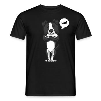 Stuer Border Collie chien drôle bordercollie - T-shirt homme - noir - Devant - AI Model Male 178 light (178cm)