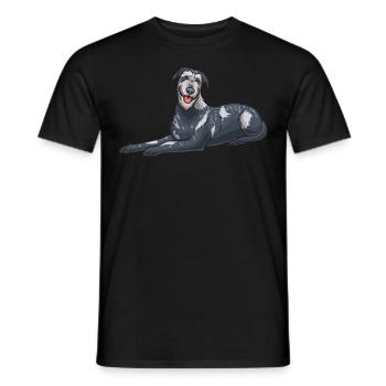 Chien-loup irlandais - T-shirt homme - noir - Devant - AI Model Male 178 light (178cm)