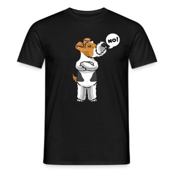 Stuer Foxterrier chien drôle poil de fil - T-shirt homme - noir - Devant - AI Model Male 178 light (178cm)