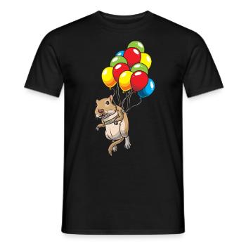 Mongolische Rennratte Rennmaus Gerbil - Männer T-Shirt - Schwarz - Vorne - AI Model Male 178 light (178cm)