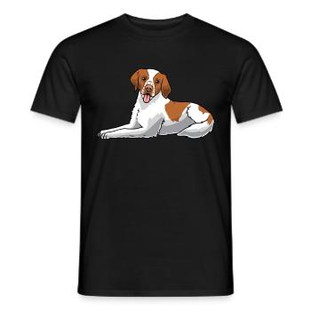 Epagneul Breton - T-shirt homme - noir - Devant - AI Model Male 178 light (178cm)
