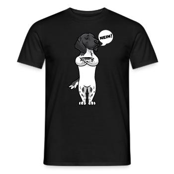 Sturer Großer Münsterländer Hund - Männer T-Shirt - Schwarz - Vorne - AI Model Male 178 light (178cm)