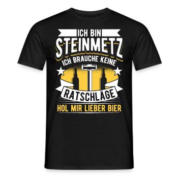 Steinmetz - Männer T-Shirt - Schwarz - Vorne - AI Model Male 178 light (178cm)