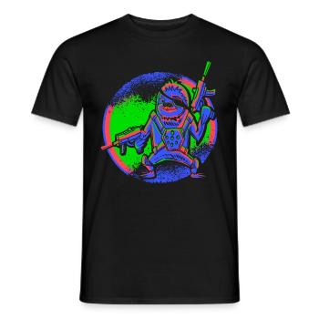Laser Tag Squad Laser Tag Sloth - Men's T-Shirt - black - Front - AI Model Male 178 light (178cm)
