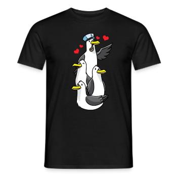 Sâteuse mouette méditerranée Mouette Oiseaux mouettes Mer du Nord - T-shirt homme - noir - Devant - AI Model Male 178 light (178cm)