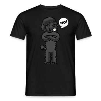 Cão de Água Português Portuguese Water Dog - Men's T-Shirt - black - Front - AI Model Male 178 light (178cm)