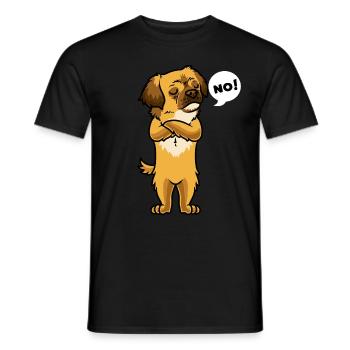 Stubborn Tibetan Spaniel Dog Tibetan Spaniel - Men's T-Shirt - black - Front - AI Model Male 178 light (178cm)