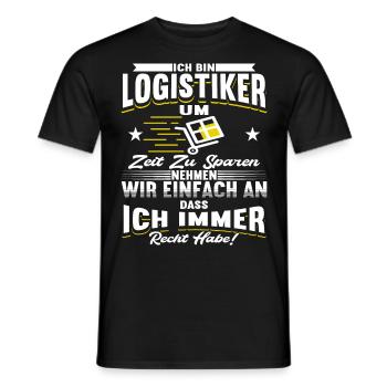 Logistiker Logistik lustiger Spruch Lagerist - Männer T-Shirt - Schwarz - Vorne - AI Model Male 178 light (178cm)