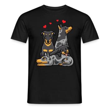 Beauceron Dogs Berger de Beauce Dog Owners - Men's T-Shirt - black - Front - AI Model Male 178 light (178cm)