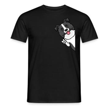 Border Collie Chien - T-shirt homme - noir - Devant - AI Model Male 178 light (178cm)