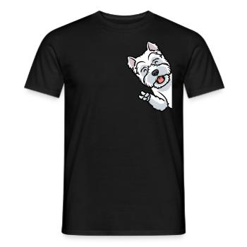West Highland White Terrier Westie - T-shirt homme - noir - Devant - AI Model Male 178 light (178cm)