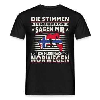 Angeln Norwegen - Männer T-Shirt - Schwarz - Vorne - AI Model Male 178 light (178cm)