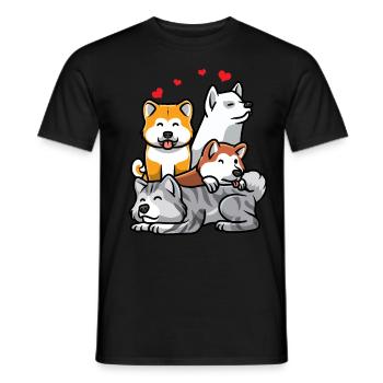 Akita Inu - Men's T-Shirt - black - Front - AI Model Male 178 light (178cm)