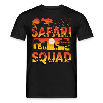 Safari Squad Zoo African Animals - Men's T-Shirt - black - Front - AI Model Male 178 light (178cm)
