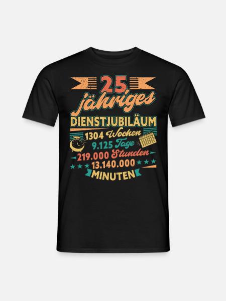 25 Jähriges Dienstjubiläum Firmenjubiläum - Männer T-Shirt - Schwarz