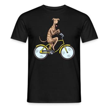 Galgo espanol chien à vélo - T-shirt homme - noir - Devant - AI Model Male 178 light (178cm)