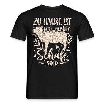 Sheep Sheep Sheep Shepherdess - Men's T-Shirt - black - Front - AI Model Male 178 light (178cm)