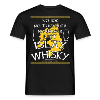 Islay Whisky Fumeur tourbeux Single Malt île - T-shirt homme - noir - Devant - AI Model Male 178 light (178cm)