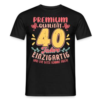 40 Geburtstag Frau - Männer T-Shirt - Schwarz - Vorne - AI Model Male 178 light (178cm)