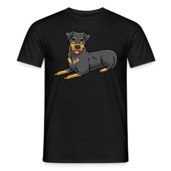 Hunting Terrier Dog - Men's T-Shirt - black - Front - AI Model Male 178 light (178cm)